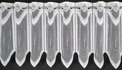 Produktbild von Gardinen Kranzusch Scheibengardine längs gestrichelt 30x164,5 cm H/B Weiß Bistrogardine Vorhang Küche 1er Pack