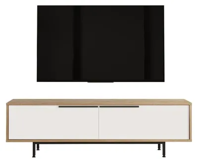 Immagine prodotto di Calicosy - Mobile TV con 2 ribalte effetto rovere e bianco L160 cm - NAYA