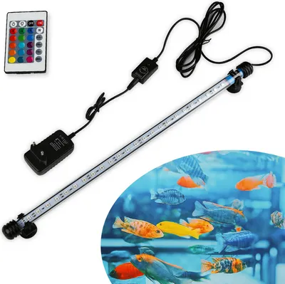 Produktbild von Wolketon LED Aquarium Beleuchtung Fisch Tank Aquarium Lampe 48cm Unterwasser RGB