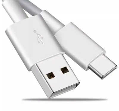 Produktbild von USB-C Schnell Ladekabel Datenkabel Typ C 1 meter weiß für Samsung Galaxy Huawei Xiaomi iPhone 17 16 15