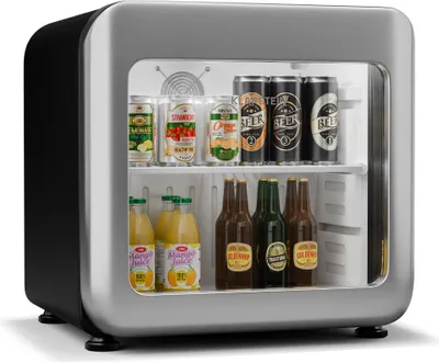 Image de Klarstein Audrey Evo Réfrigérateur à boissons - 45 L Vitrine réfrigérée à boissons, Porte à double vitrage, Éclairage LED, Température 0-10°C, Design rétro,
