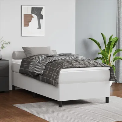 Obrázok produktu pre The Living Store Box spring bed White 90x190 cm Imitácia kože