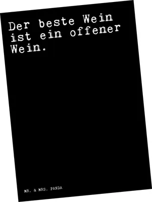 Produktbild von Mr. & Mrs. Panda Postkarte Der beste Wein ist... - Schwarz - Geschenk, Ansichtskarten, Trinkspruch, Postkarten, Sprüche, Spruch Weisheiten Zitate Lustig Weisheit Worte