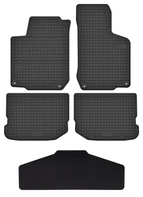 Produktbild von Gummi-Fußmatten + Tunnel für Seat Leon I 1999-2005 (Schrägheck) – 5-tlg, Schwarz, passgenau – Wielganizator SolidTread