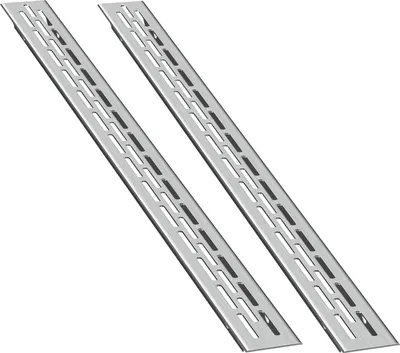 Produktbild von 2 x sossai Aluminium Lüftungsgitter Slim 37,5 x 2,4cm in Ino x BeLüftungsgitter Slim Türgitter Stegblech Abluft