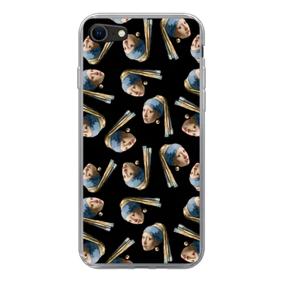 Produktbild von MuchoWow® Handyhülle Schutzhülle Hülle für iPhone 7 Das Mädchen mit dem Perlenohrring - Muster - Vermeer Silikon Softcase Handy Hülle - Kartenhalter
