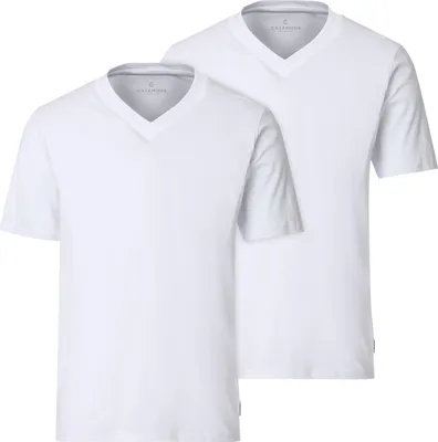Produktbild von CasaModa Doppelpack V-Neck T-Shirts weiß Übergröße