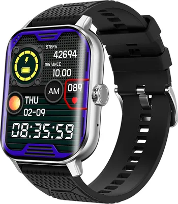 Obrázek produktu pro F12 Smartwatch pro muže a ženy, 2,02" (5,1 cm) zakřivený displej, kompatibilní se systémy Android/iOS, fitness sportovní hodinky s měřičem srdečního tepu