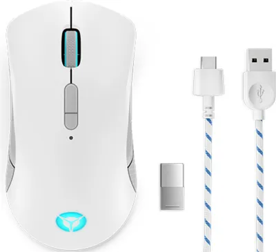 Zdjęcie produktu dla Bezprzewodowa mysz gamingowa Lenovo Legion M600, dla obu rąk i prawego barku, bezprzewodowa, Bluetooth, USB typu A, optyczna, 16000 DPI