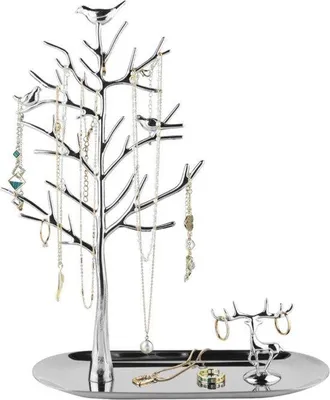 Produktbild von Famanu Schmuckständer für Ringe, Ohrringe, Ketten, Armbänder - Metall, 23 x 9,5 x 30 cm