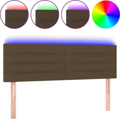 Produktbild von vidaXL LED Kopfteil Dunkelbraun 144x5x78/88 cm Stoff