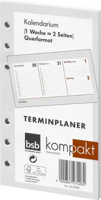 Produktbild von 2026 Ersatzkalendarium A6 quer 1W 2S