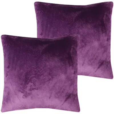 Obrázok produktu pre Vankúšové poťahy 50x50 cm, fialové, balenie po 2 kusoch, bez výplne, jemné vankúšové poťahy so zipsom, s jemnou textúrou ako kašmír, 100% polyester, možné prať pri 30°C