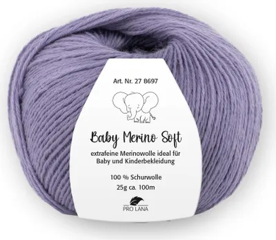 Produktbild von Pro Lana Baby Merino Soft 25g extrafeine Wolle Babywolle 100% Schurwolle 100 m NS 2,5-3,5mm 44 pflaume