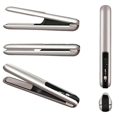 Produktbild von ZELURXX Kabelloses Glätteisen Lockenstab 2-in-1, 4800mAh, Keramikbeschichtung, 10 Temperaturstufen, tragbar, schnelles Aufheizen, Champagner