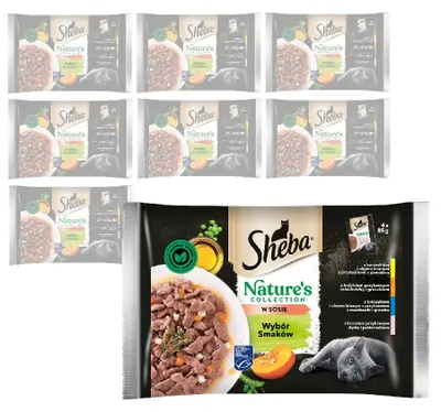 Zdjęcie produktu dla Sheba Nature's Collection 32x85g Mokra Karma Dla Kotów Wybór Smaków W Sosie Kurczak Indyk Tuńczyk Łosoś