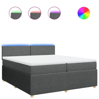 Produktbild von Boxspringbett mit Matratze Dunkelgrau 200x200 cm Stoff