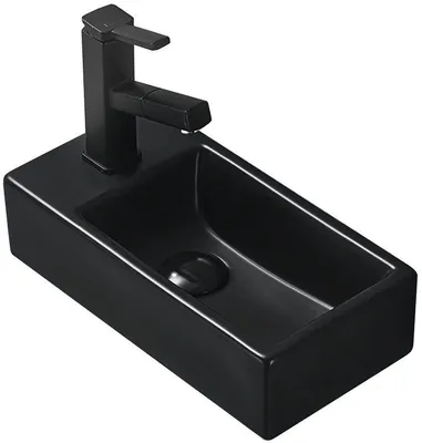 Produktbild von Mexen Inez Aufsatzwaschbecken rechts 41 x 21 cm, mattschwarz - 21484085R