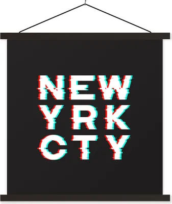 Produktbild von MuchoWow® Textilposter New York - Stadt - Schwarz 40x40 cm mit schwarzem Rahmen - Fotos