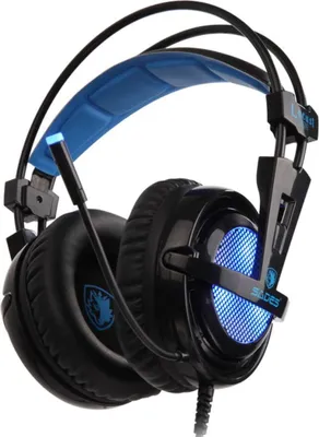 Produktbild von SADES Locust Plus SA-904 Gaming Headset, schwarz/blau, USB, kabelgebunden, 7.1 Surround Sound, Over Ear, PC, PS4, Nintendo Switch