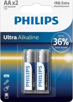 Produktbild von 1x2 Philips Ultra Alkaline AA Batterie