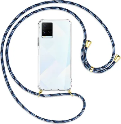 Produktbild von Handykette Backcover-Schutzhülle mit Band (Metall goldfarben) für vivo Y21s (6.51''), Y33s - Blautöne