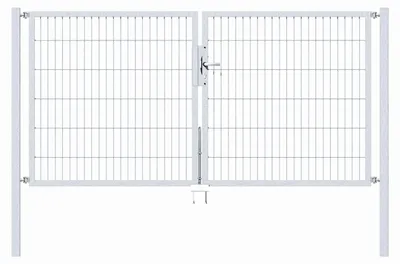 Zdjęcie produktu dla Alberts 647902 Podwójna brama Flexo z akcesoriami, ocynkowana ogniowo, szerokość 250 cm, wysokość 120 cm