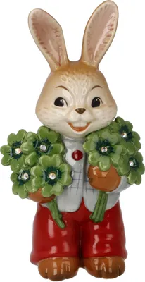 Produktbild von Goebel Deko Ostern Figuren Viel Glück- Osterhasen 12x6,5x4,5cm