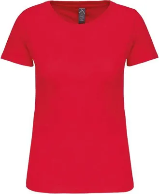 Produktbild von Kariban Damen T-Shirt Baumwolle Kurzarm Basic Shirt Rundhals, Größe:3XL, Farbe:Rot
