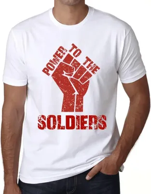 Produktbild von Herren Grafik T-Shirt Macht den Soldaten – Power To The Soldiers – Öko-Verantwortlich Vintage Jahrgang Kurzarm Lustige Druck Geburtstag Geschenk Mann