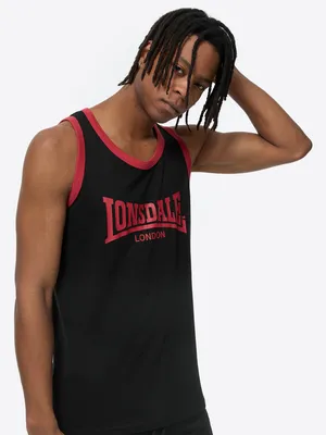 Produktbild von Herren Singlet normale Passform KNOCKAN Black/Red L Lonsdale