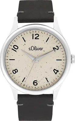 Produktbild von s.Oliver 2033546 Uhr Herrenuhr Lederarmband schwarz