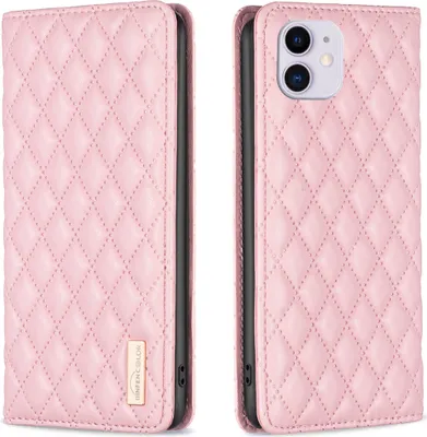 Produktbild von iPhone 11 Hülle, Elegant Bookstyle Flip Leder Kartenfächer Schutzhülle mit Ständer für iPhone 11 Pink