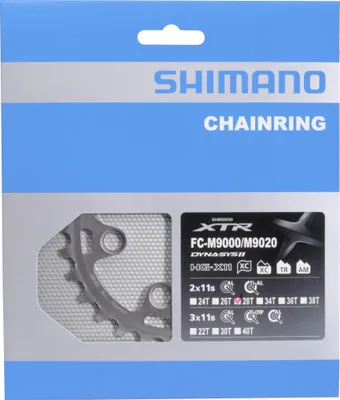 Immagine prodotto di Ingranaggi Shimano XTR FC-M9000/M9020 2x, denti:28 denti, cerchio di fissaggio:64mm