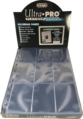 Image de Lot de 100 feuilles classeur pour 9 cartes Ultra Pro format 63x88mm (Transparent)