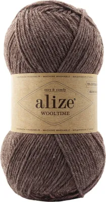 100g Sockenwolle Alize Wooltime 240 braun meliert