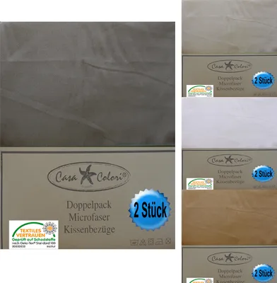 Produktbild von 2er Pg. Kissenhülle 80 x 80 cm, weiß, Kissenbezug, Kissenbezüge, Reissverschluß, Microfaser