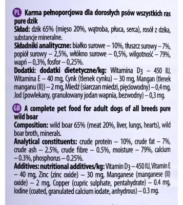 Obrázek produktu pro Dolina Noteci 5902921304647, Dospělý jedinec, Kanec, 800 g