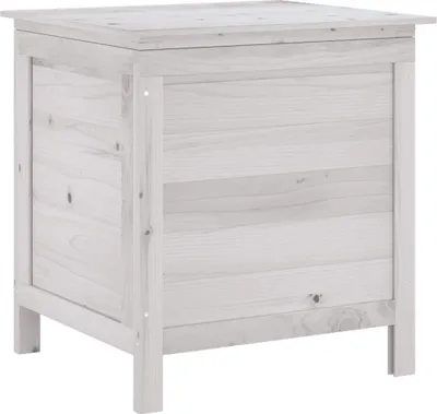 Produktbild von vidaXL Gartentruhe Weiß 50x49x56,5 cm Massivholz Tanne