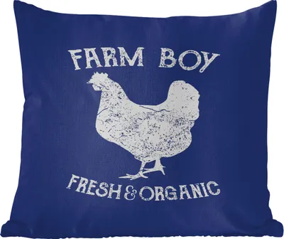Produktbild von MuchoWow® Zierkissen Sofakissen Wohnzimmer Dekokissen 45x45 cm Vintage - Huhn - Bauernhof - Schlafpolster - Polster für das Sofa