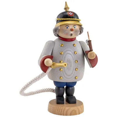 Produktbild von Seiffener Volkskunst Räuchermännchen Feuerwehrmann - Größe ca. 20cm, für Räucherkerzen Größe M (Standard) - 12675