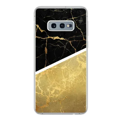Produktbild von MuchoWow® Handyhülle Schutzhülle Hülle für Samsung Galaxy S10e Marmor - Schwarz - Gold Silikon Softcase Handy Hülle - Handy