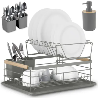 Produktbild von Zweistufiger Geschirrabtropfkorb MS-601 Massido grau