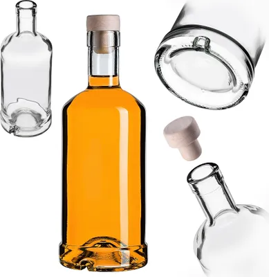 Immagine prodotto di Bottiglie di vetro KADAX con tappo, 500ml, 10 pezzi, bottiglie vuote da riempire con liquore e vino