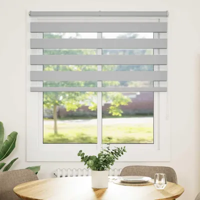 Produktbild von vidaXL Doppelrollo Hellgrau 130x150 cm Stoffbreite 125,9 cm Polyester