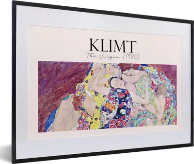 Produktbild von MuchoWow® Gerahmtes Poster Kunst - Gustav Klimt - Alte Meister 60x40 cm - Poster mit Schwarzem Bilderrahmen Wandposter Rahmen Foto Bilder - Schlafzimmer - Plakat in Rahmen - Drucken