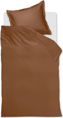 Produktbild von Ambiante Mako-Satin-Bettwäsche-Garnitur Satin Uni Farbe Brown Größe 135x200+80x80