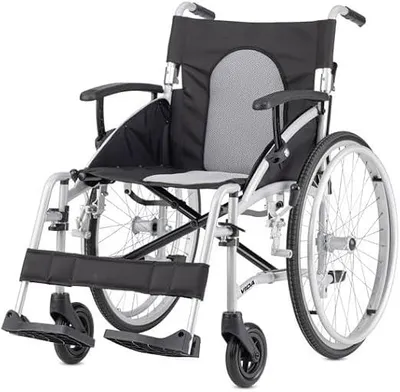Obrázek produktu pro Přenosný invalidní vozík Vida s 22palcovými pneumatikami, skládací, ideální volba pro cestování a mobilitu, váží pouze 11 kg