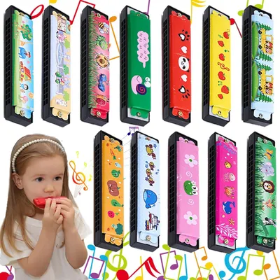 Productafbeelding van Kinderverjaardag mondharmonica - Set van 12 - Harmonica Tombola - Feestcadeautje - Kinderfeest - Geschenkzakvulling