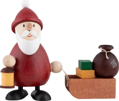 Productafbeelding van Kerstman met lantaarn en slee (9,5 cm) van Ullrich Kunsthandwerk